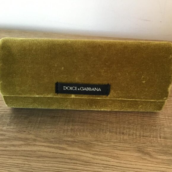 Dolce & Gabbana Gold Velvet Sunglasses Eyeglasses Case with Magnet Snap Closure - Picture 1 of 6